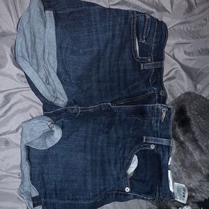 Blue shorts light blue beige shorts